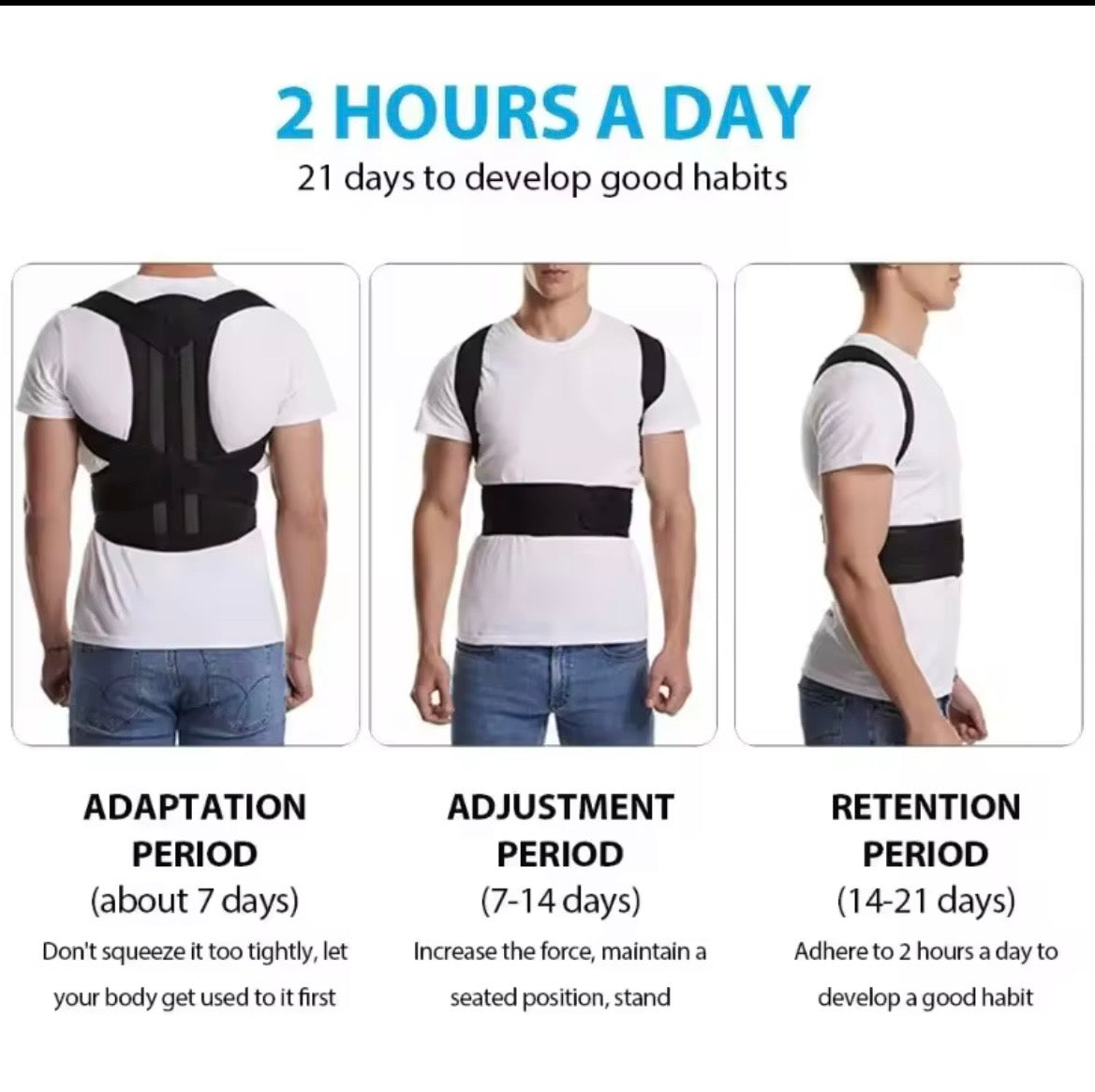 Fix your posture in 10 minutes a day- Adjustable back brace